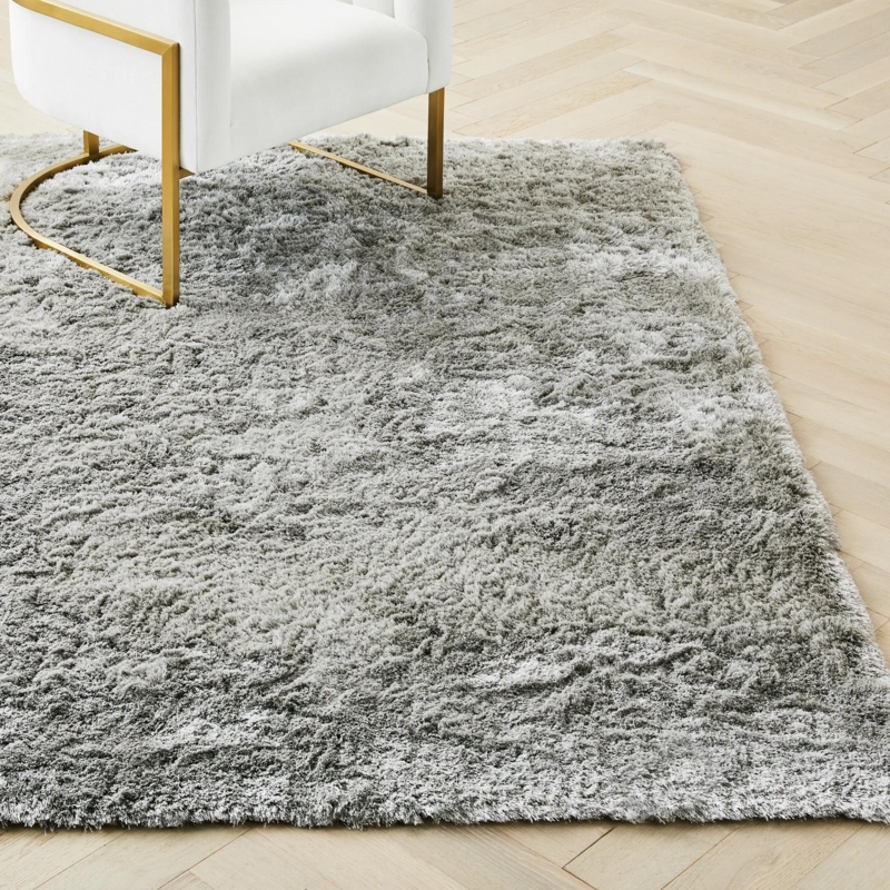 Area Rug Gold Metallic Veining Navy Blue Modern Glam Decor