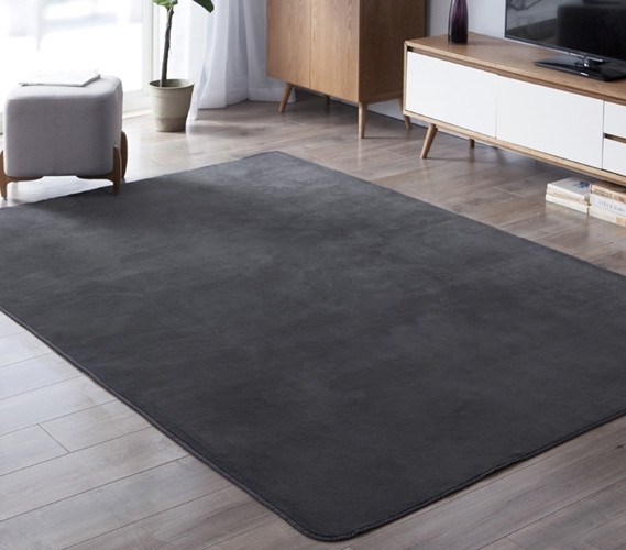 Area Rug Grey Microfiber Shag High Pile Cozy Grey Dorm Rug