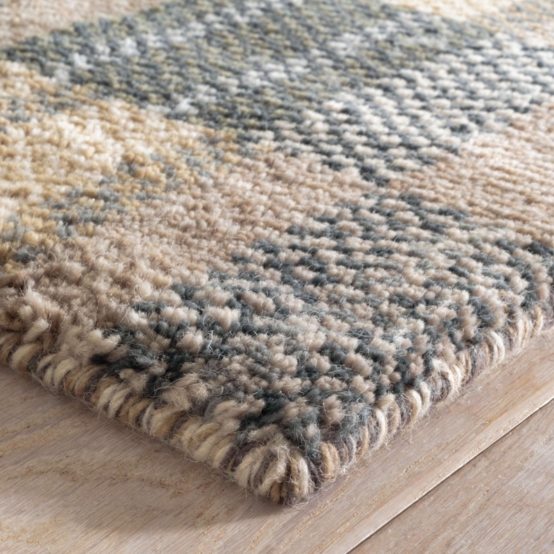 Area Rug Hand Knotted Abstract Painterly Grey Cream Coastal