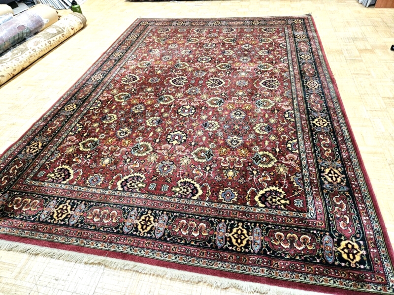 Area Rug Herati Design Midnight Blue Wool, Classic Herati Pattern Area Rug