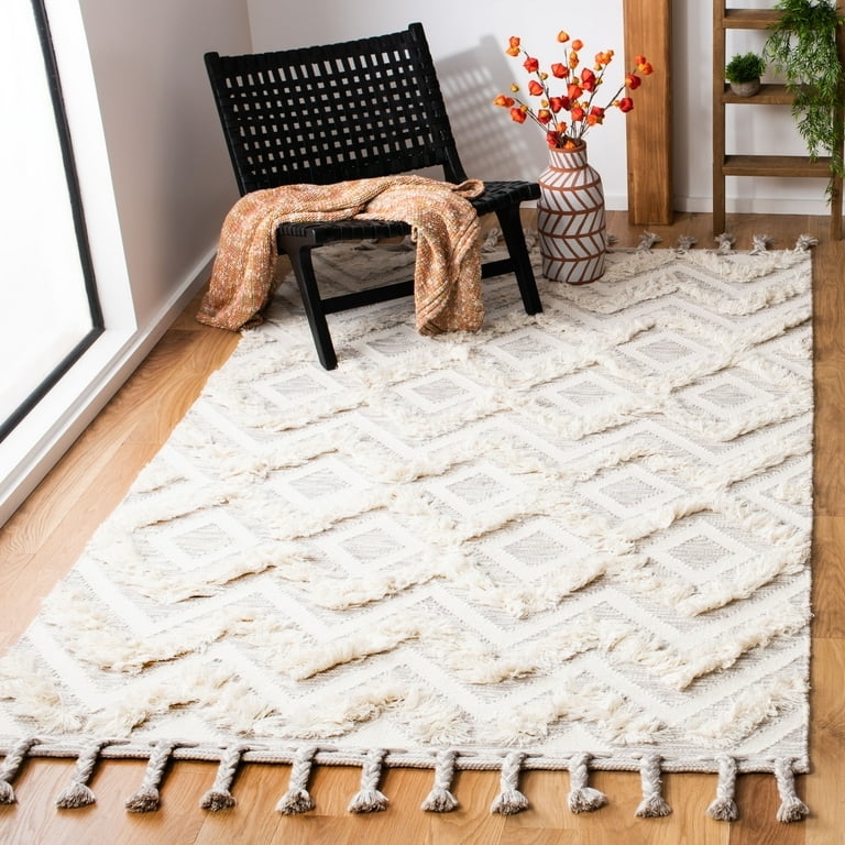 Area Rug High Contrast Neutrals Dark Grey Large Scale Scandinavian