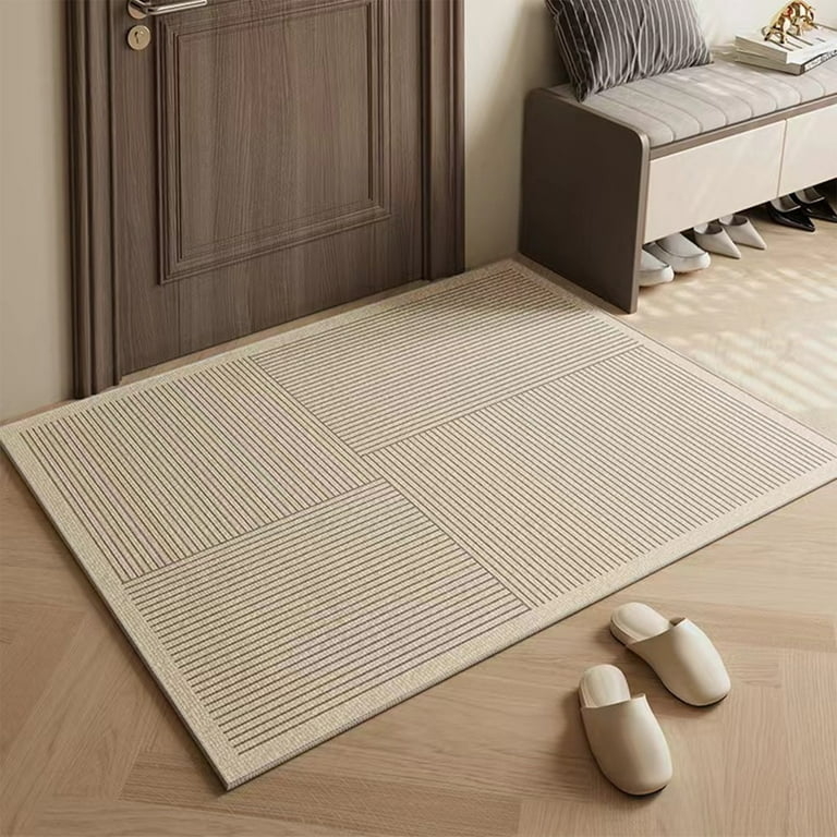 Area Rug High Contrast Stripes Wide Bands Bold Black White