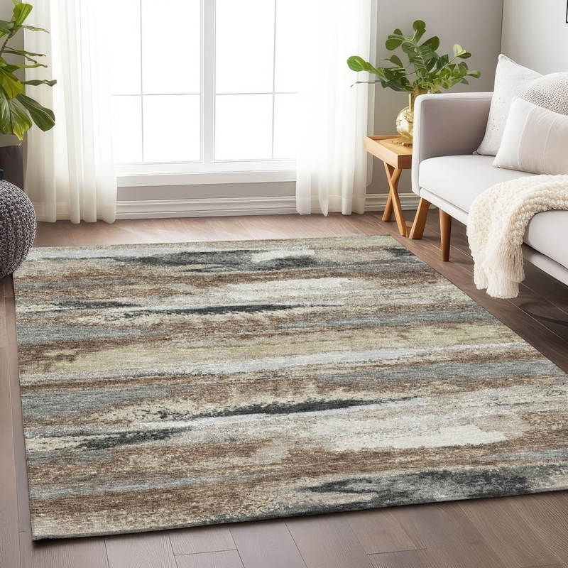 Area Rug High Low Geometric Mushroom Tone High Low Pile Rug Aesthetic