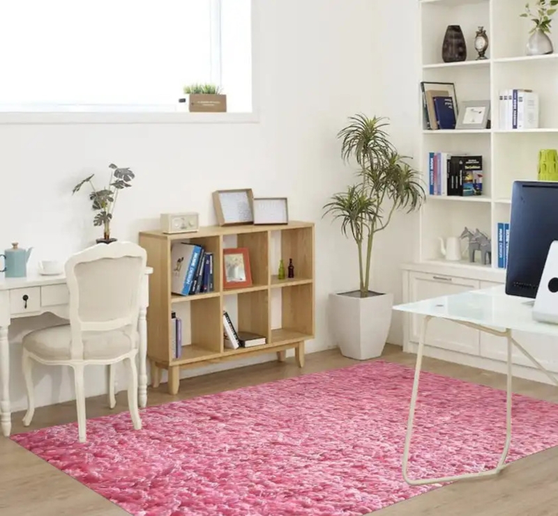 Area Rug: Hot Pink High Pile Shag, Modern Fuchsia Carpet Styling