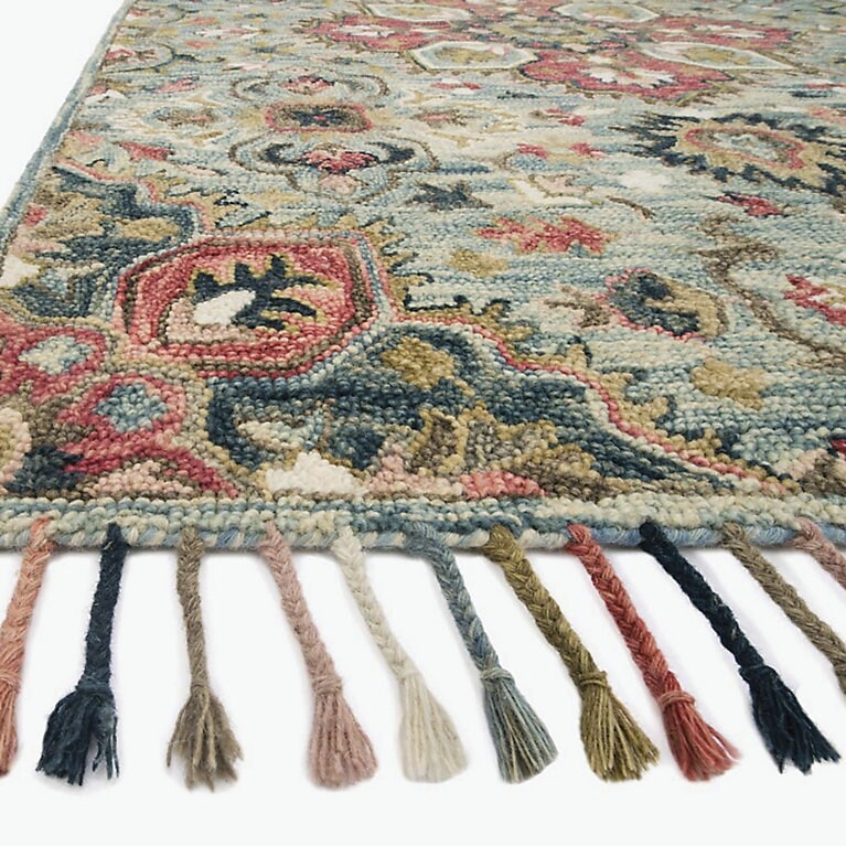Area Rug Indigo Medallion Traditional Floral Hooked Pile Classic