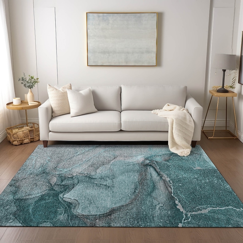 Area Rug Indoor Outdoor Utility Watercolor Aesthetic Machine Washable