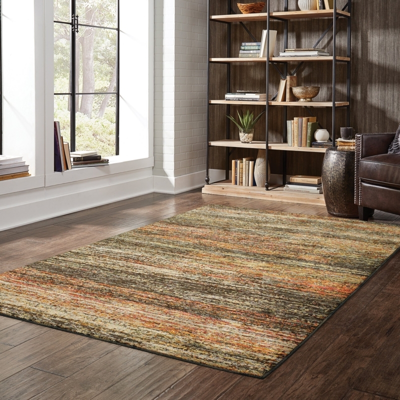 Area Rug Industrial Style Distressed Abstract Pattern Rust Red Accents Matte