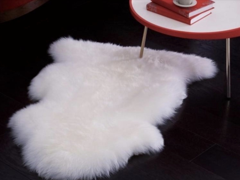 Area Rug Irregular Shape Faux Sheepskin Plush Floor Throw