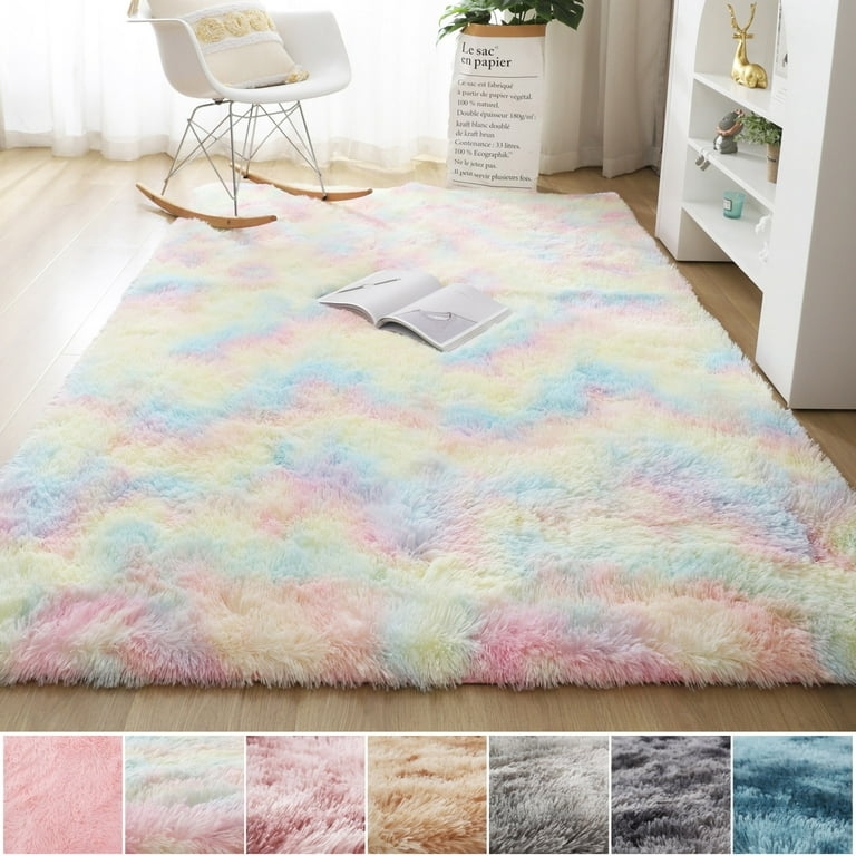 Area Rug Ivory Shaggy Ultra Soft Pile
