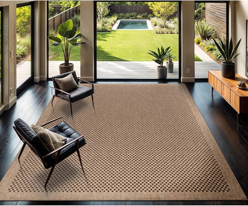 Area Rug, Large Braided Jute Natural Color, Boho Living Room Styling