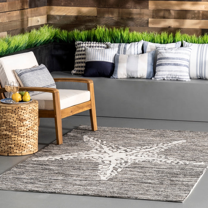 Area Rug Large Scale Anchor Nautical Indoor Outdoor High Contrast Navy