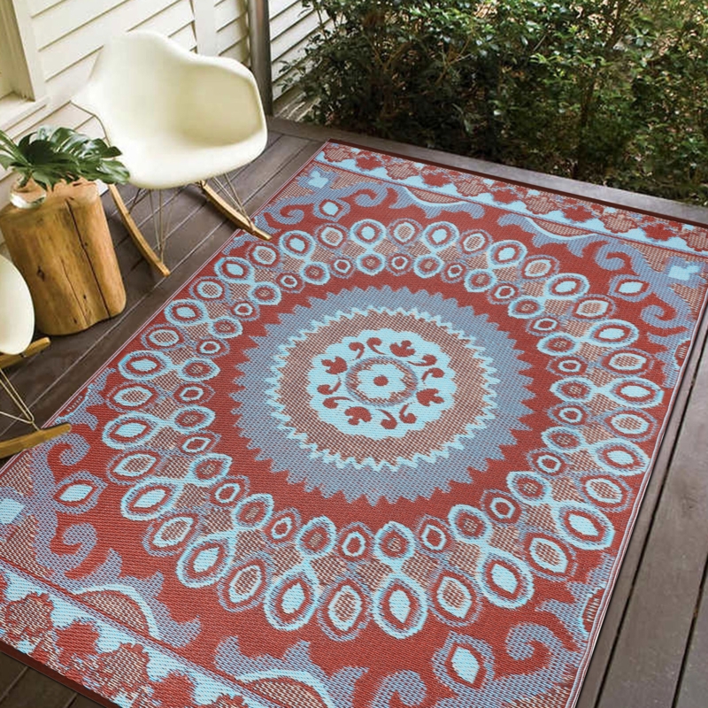 Area Rug Large Scale Floral Scroll Brown Cream Traditional Patio