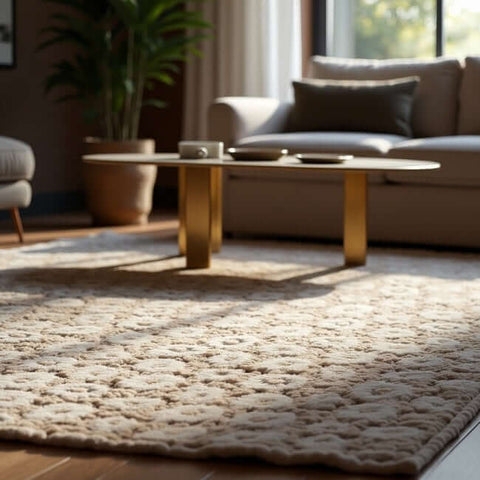Area Rug Linear Geometric Pattern Cream And Black Low Pile Matte Finish