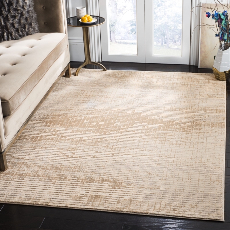 Area Rug, Low-Pile, Cream & Beige, Transitional Abstract Area Rug