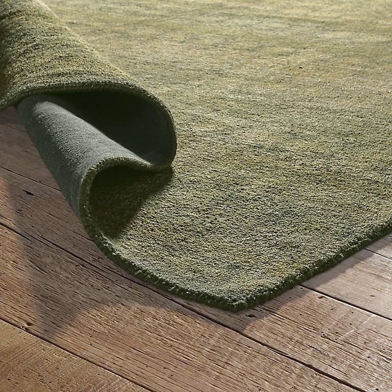 Area Rug Low Pile Painterly Abstract Sage Green Contemporary
