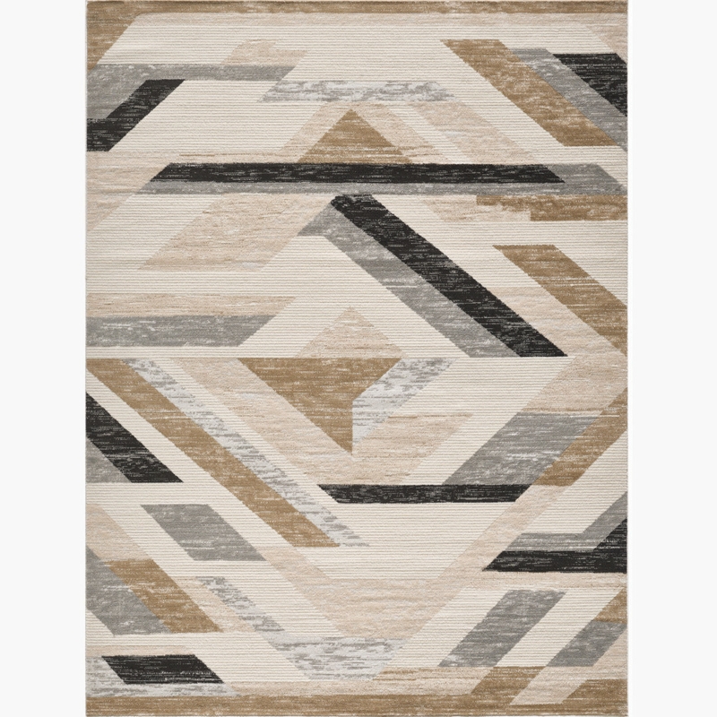 Area Rug Marbled Geometric Pattern Monochromatic Modern Styling