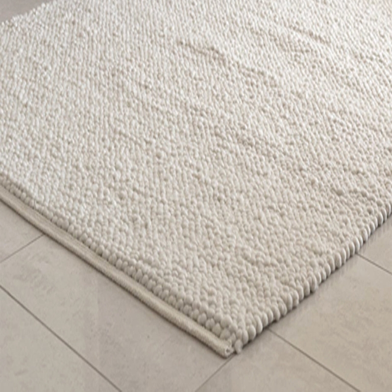 Area Rug Minimalist Charcoal Grid Motif Organic Wool Flat Weave
