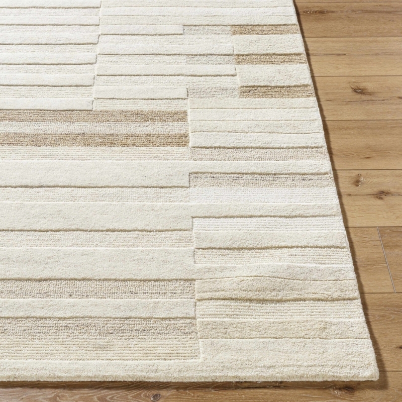 Area Rug Minimalist Distressed Broken Stripe Charcoal Decor