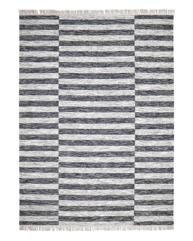 Area Rug Minimalist High Contrast Concentric Borders Tribal Motif