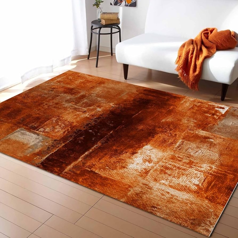 Area Rug: Modern Abstract Geometric Pattern, Low Pile Artistic Layout