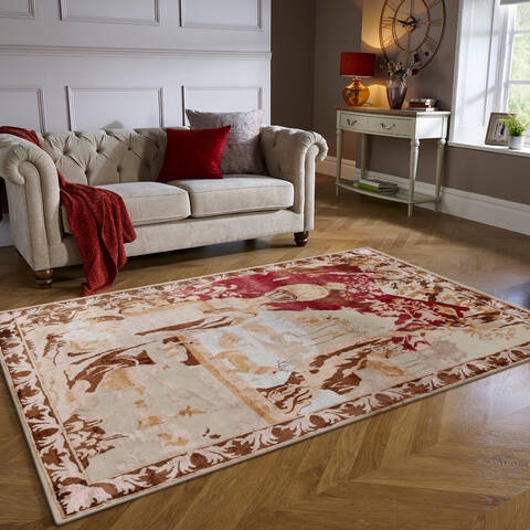 Area Rug Modern Abstract Multicolor Painterly Lustrous Finish