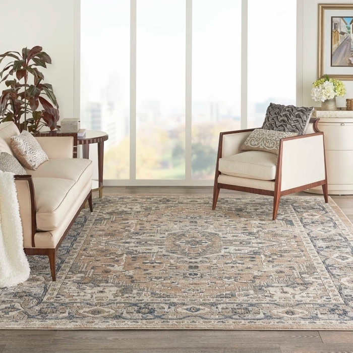 Area Rug Modern Persian Beige Distressed Neutral Style