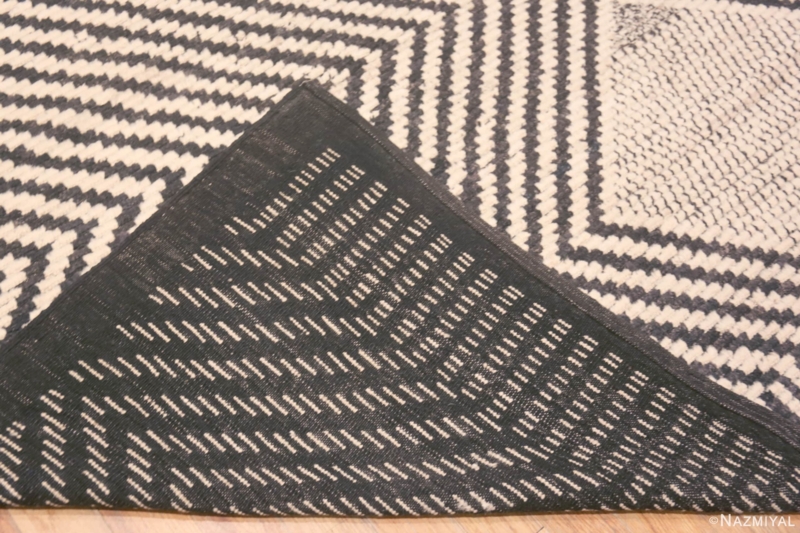 Area Rug Monochromatic High Contrast Black Grey Chevron Diamond Large
