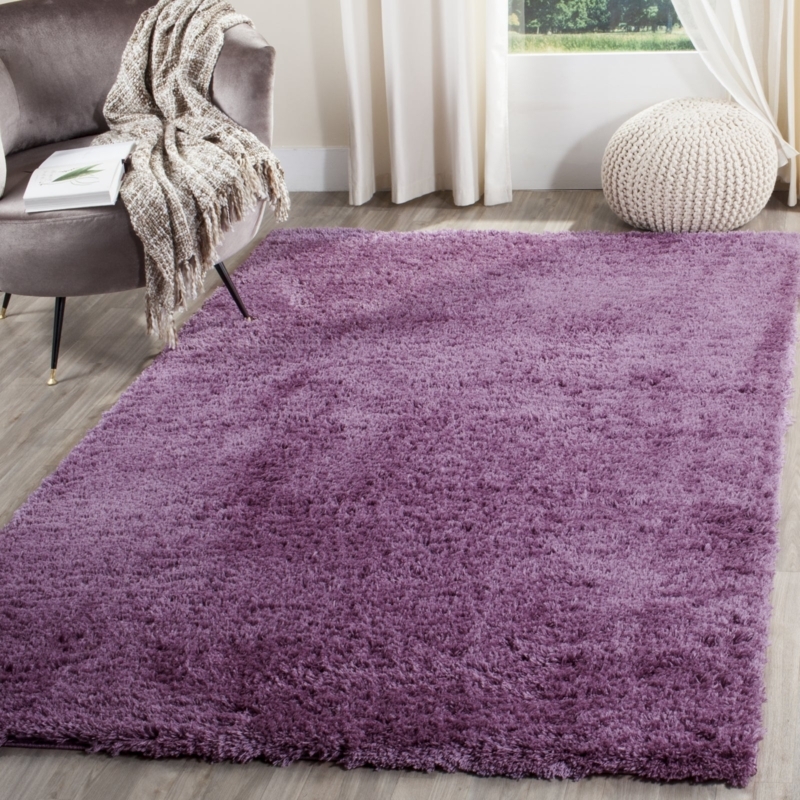 Area Rug Moroccan Trellis Lavender Color Shag Texture High Pile
