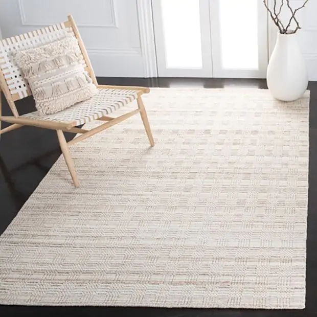 Area Rug Mottled Brown Beige Hand Loomed Transitional