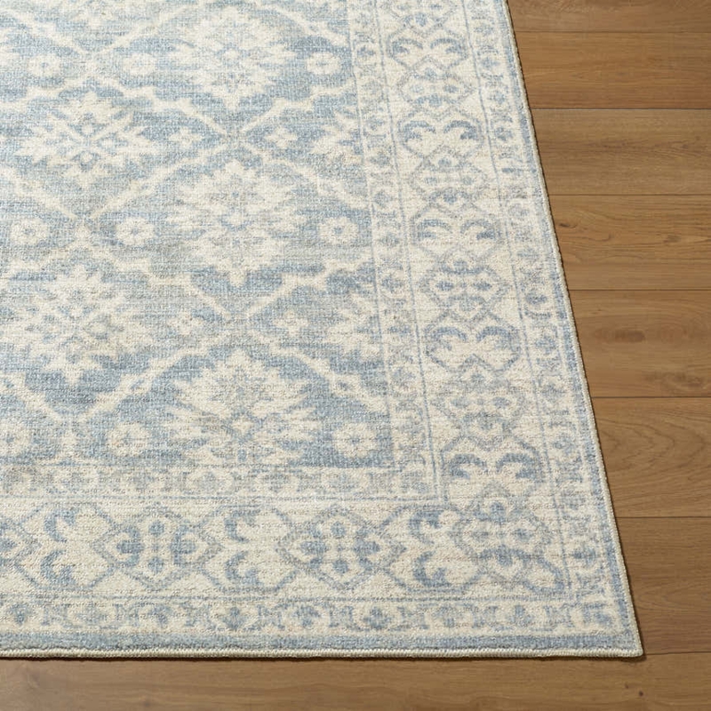 Area Rug: Navy Blue Persian Medallion Distressed Traditional Vintage