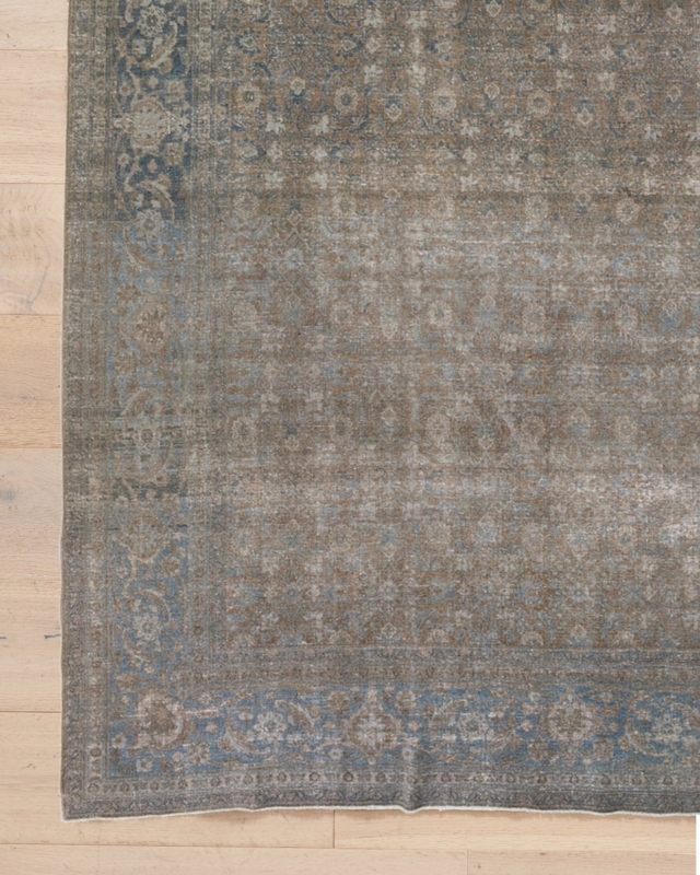 Area Rug Navy Botanical Pattern Large Scale Traditional Transitional