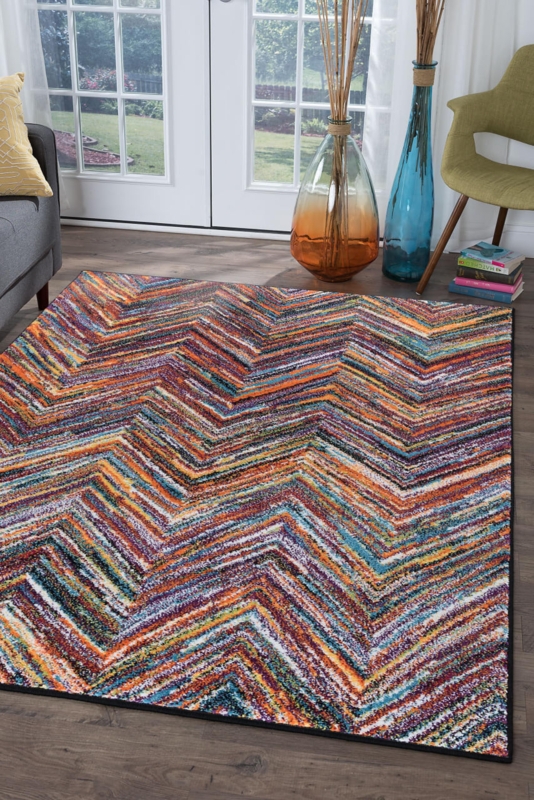 Area Rug Navy Chevron Pattern Large Contemporary Living Room Layout