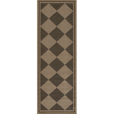 Area Rug, Navy Diamond Trellis, Indoor Outdoor, Coastal Style Decor
