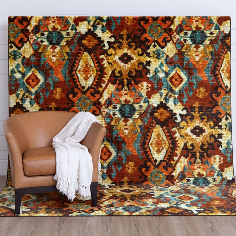 Area Rug: Neutral Beige Abstract High-Low Pile Contemporary Textured