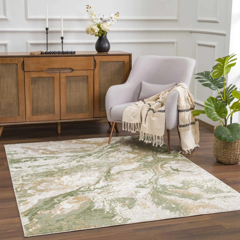Area Rug Organic Marble Pattern Contemporary Modern Style