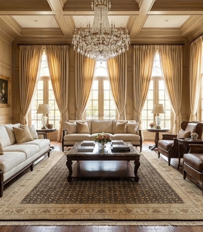 Area Rug Overlapping Block Pattern Muted Cool Palette Contemporary