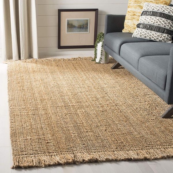 Area Rug, Oversized Basketweave Chunky Jute, Neutral Organic Modern