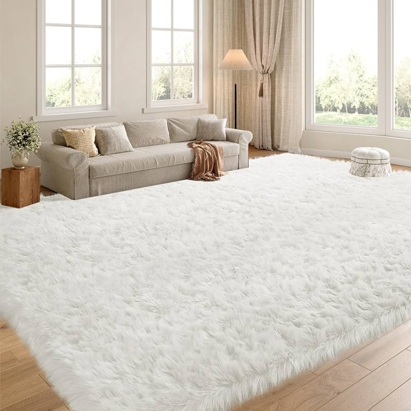 Area Rug: Oversized Faux Fur with Plush Shaggy Pile