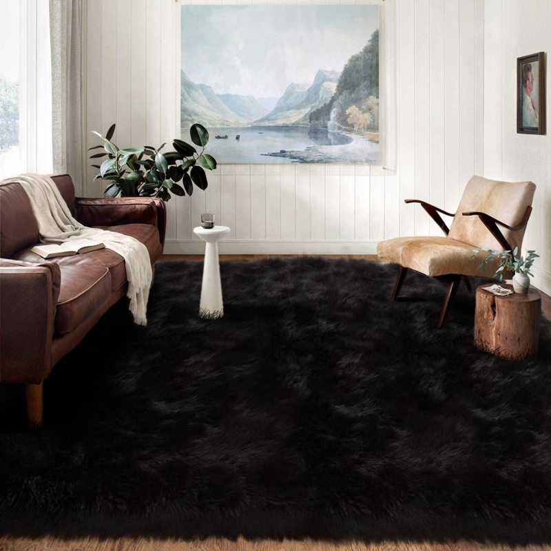 Area Rug Oversized Shaggy Texture High Pile Shaggy Area Rug Styling