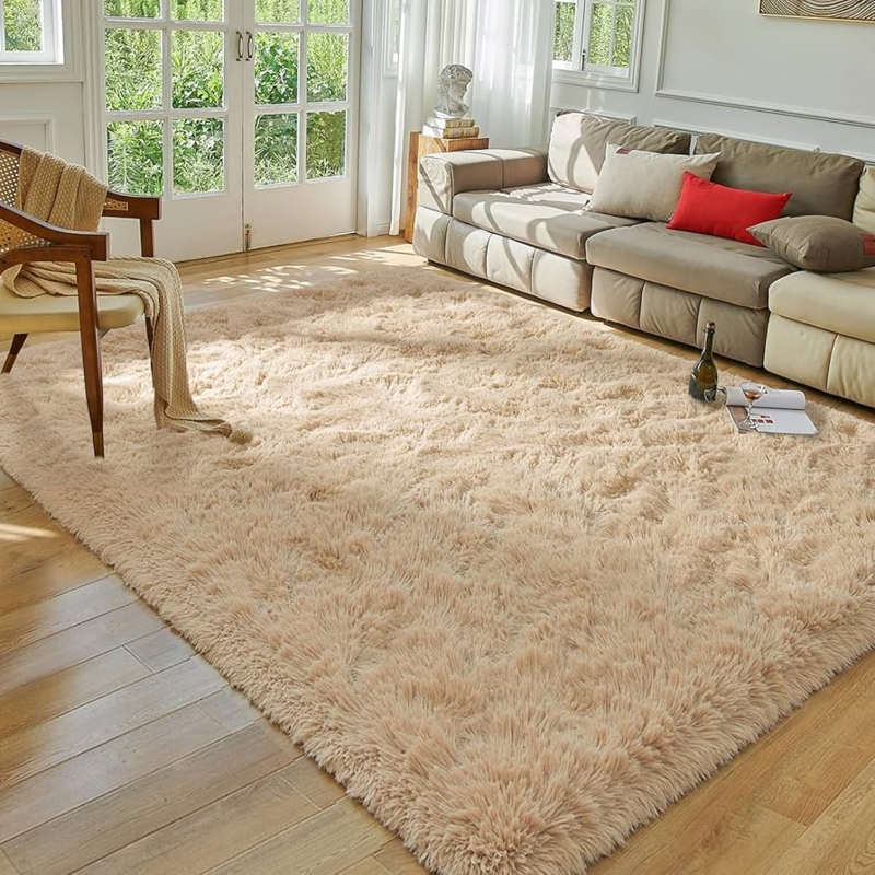 Area Rug, Plush High-Pile Shag, Cozy Bedroom Corner Decor
