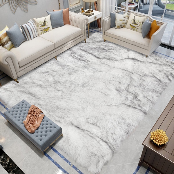 Area Rug Rectangular Faux Sheepskin Soft Surface Shaggy Pile