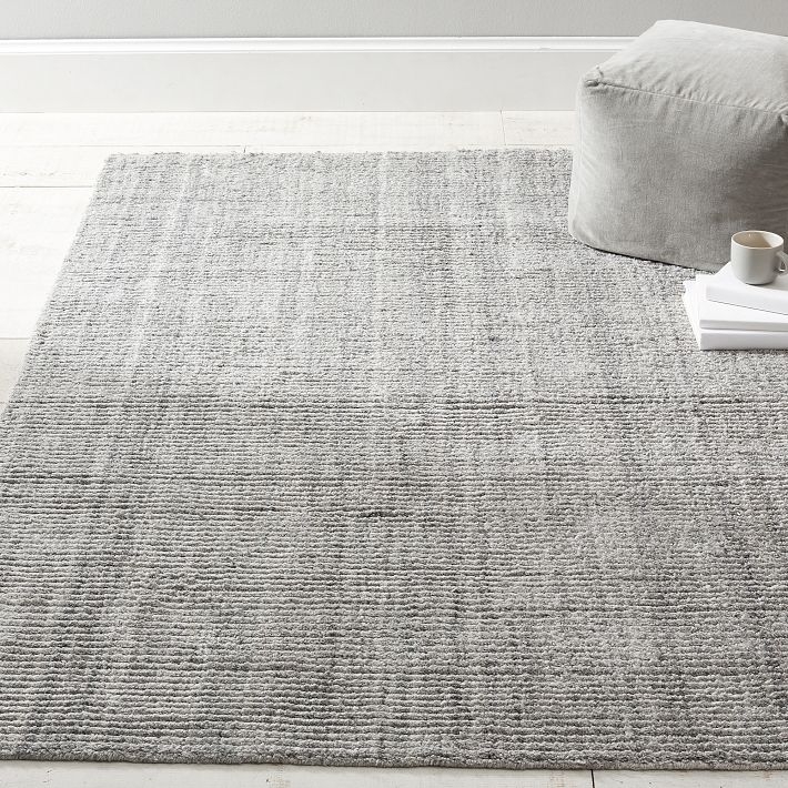 Area Rug Ribbed Texture Performance Minimalist Living Room Decor