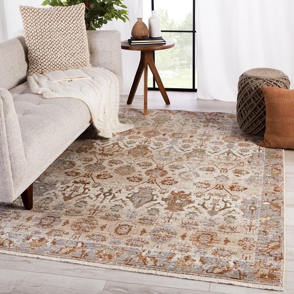 Area Rug, Rust Medallion Fading, Traditional Oriental Living Room Rug