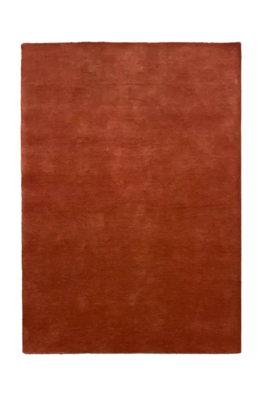 Area Rug Rust Wool Like Plush Tufted Texture Thick Pile