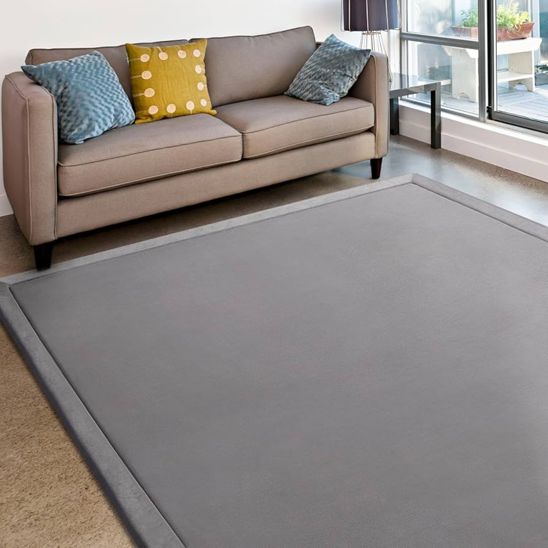 Area Rug Shaggy Light Grey Plush Grey Living Room Rug