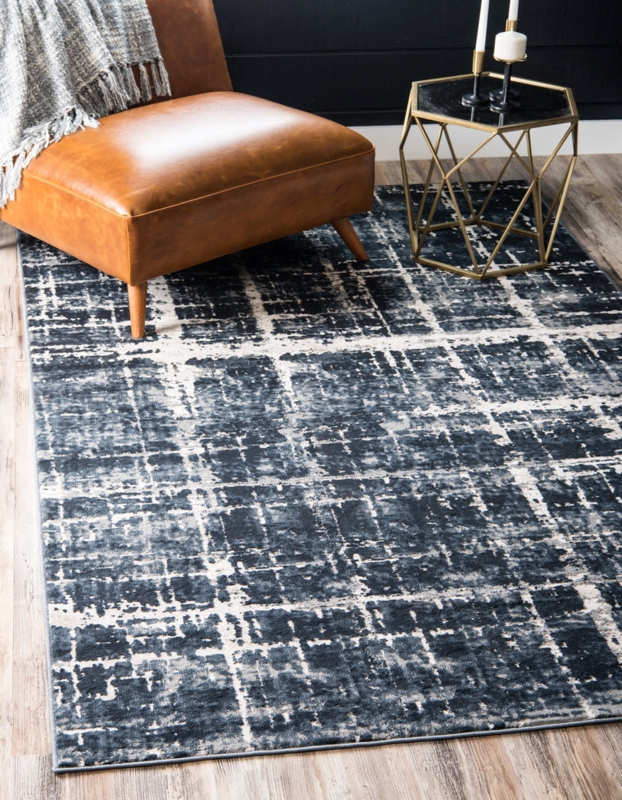 Area Rug Shattered Line Motif Geometric Contemporary Lounge Styling