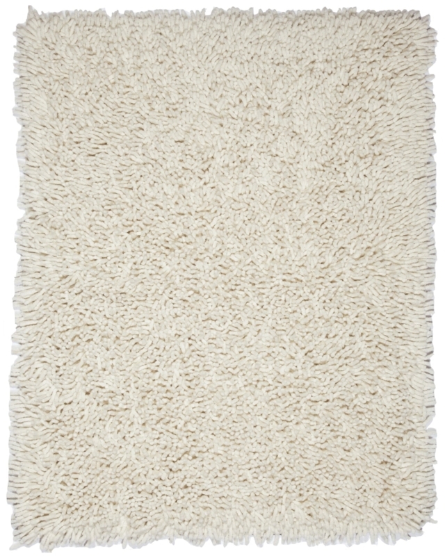 Area Rug: Silky Shag Pile Ivory Modern Cozy Reading Nook