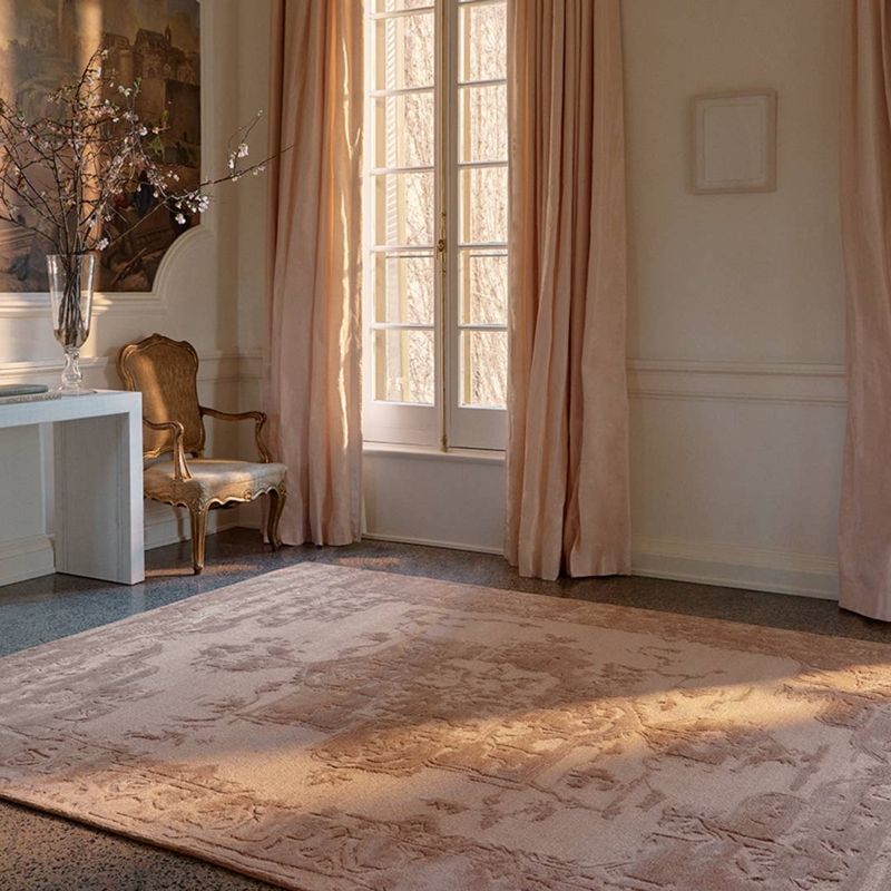 Area Rug Silvery Sheen Abstract Distressed Pattern Silk Alternative