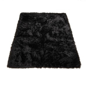 Area Rug Soft Surface Faux Fur Shaggy Pile Matte Finish Accent Rug