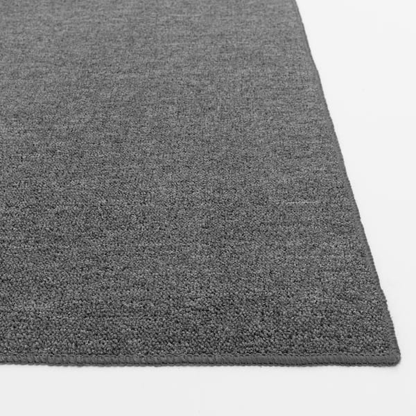 Area Rug Solid Grey Low Pile Texture Minimalist Functional Decor